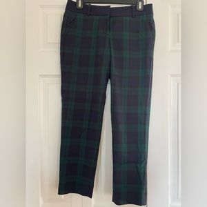 Plaid blue and green pants 0 petites Loft Marissa Ankle